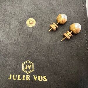 Julie Vos Elegant Gold and Pearl Earrings